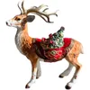 Figurines décoratives Joyeux Noël en porcelaine Milu Chiffres créatifs en céramique Décoration animale Salon Présentoir de bureau Cadeau de Noël Vacances