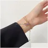 Vlinderarmband Gradiënthelling Dubbellaagse ketting Eenvoudig genereus vrouwelijk Fl-kleur Dierenbedel Hanger Bangle Drop Levering Dhymp