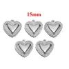 Pendanthalsband Everfast 10pc/parti DIY Casting Little Heart Charms rostfritt stålkomponenter Anpassade smycken kan gravera logotyp