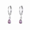 Dangle Earrings CRMYA Tiny Teardrop Purple Yellow White Zircon Gold Filled Silver Color Drop Earring For Women Fashion Jewelry