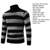 Men's Sweaters Men Fall Winter Sweater Striped Colorblock Knitted High Collar Neck Protection Elastic Pullover Thick Warm