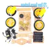 Freeshipping 1set Steering engine 4 wheel 2 Motor Smart Robot Car Chassis kits DIY with 3003 Xrpro