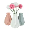 Vases 1Piece Origami Plastic Vase White Imitation Ceramic Flower Pot Flower Basket Flower Vase Nordic Style Home Garden Bedroom Decor P230411