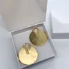Luxury brand design circular pie letter V earrings