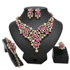 Wedding Jewelry Sets Longqu 7 day delivery US Dubai colorful African Beads Necklace Nigerian Party red Bead Design Sisters gifrs 231110