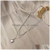 Colares de pingente boêmio imitação de pérola colar para mulheres pérolas falsas em camadas gargantilha pingente de casamento colares minúsculo chai dhgarden dhjgd