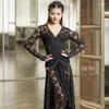 Stage Wear Black Purple Lace Latin Dresses For Dancing Dance Dress Women Modern Costumes Salsa Rumba