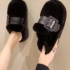 패션 모피 플랫 플랫폼 홈 홈 홈 겨울 슬라이드 따뜻한 발 닳은 여자 슬리퍼 2023 Mujer Zapatillas 노새 인과 적 신발