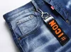 DSQ2 heren jeans shorts Hip Hop Rock Moto Mens Design gescheurd noodlijdende denim biker DSQ zomer blauw coole guy jeans short 1128