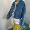 Damenjacken Herbst und Winter Koreanische Version CHIC Retro Cool Wash To Do Old Coat BF Lose Dünne Jeans