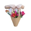 Gift Wrap 10pcs Handle Kraft Paper Flower Bags s Wrapping Packaging Boxes for Home Wedding Party Decoration 230411