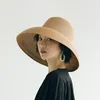 Cappelli a tesa larga fatti a mano da donna cappello estivo da sole grande grondaia spiaggia stile giapponese Hepburn vacanza pieghevole berretto da pescatore temperamento piatto