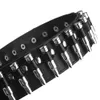 Punk Bullet Ammo Clip Decoration Black Female Belt Elastic Waist Belt Womens Basic Wide Stretchy Cinch Belt For Dress