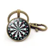 Darts Target Key Chain Restore Ancient Time Gem Pendant Ring Dart Sports Lovers Holder Drop Delivery Dhlxu