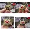 2001 Calgary Stampeders The 89Th Grey Cup Championship Ring Men Fan Souvenir Gift Wholesale Drop Delivery Dhs7U