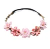 Flower Headband Fairy Costume Accessories Floral Crown Wreath Garland Halo Rose Tiara Beach Headpiece for Christmas Wedding Festival Party