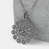 Ожерелья с подвесками, 1 шт., большой полый филигранный цветок, круглая длинная цепочка, ожерелье Lagenlook