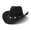 Brede rand hoeden emmer hoeden vintage westerse dames cowboyhoed voor mannen brede cowboy jazz cap met lederen riem sombrero cap vier seizoenen 230410