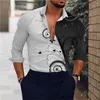 Chemises décontractées pour hommes 2023 dernière mode pour hommes luxe social à manches longues motif floral col polo chemise à boutonnage simple