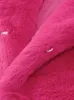 レディースファーフェイクファーリーなロングコートの女性ベルトが厚くなった温かいターンダウンカラー女性ぬいぐるみジャケット秋の冬のファッションレディオーバーコート231110