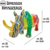 Scultura Statua in resina di rinoceronte Decorazioni per la casa Capolavoro Dimensioni: 56 * 34 * 44 cm