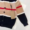 Nieuwe trainingspakken herfst babyset designerkleding voor kinderen maat 100-150 poloshirt met lange mouwen gestreept gebreid shirt en broek nov10