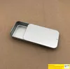 Plain silver color slide top tin boxrectangle candy usb boxes case container Wholesale