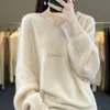 Swetry damskie 2023 Autumn / zima nowy kaszmirowy sweter damski odzież z kapturem kołnierzyka pullover 100% merynosowa moda koreańska bluza ZLN231111