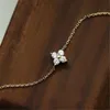 Chain 925 Sterling Silver Plated 14k Gold Bracelet Korean Design Temperament Zircon Flower for Women Jewelry Accessories 230411