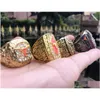 4 stuks Texas Longhorn Rose Bowl Sec Team Champions Championship Ring met houten kist Mannen Fan Gift Groothandel Drop Delivery Dh6Fy