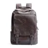 Vinatge Fashion Men's Backpack Waterproof PU Leather Travel Bag Backle Laptop Backpack Men Leisure School Bag BookBag 230411