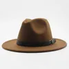 Geniş Memlu Şapkalar Kova Markası Ozyc Kış Sonbahar İmitasyon Yünlü Kadın Kadın Erkekler Fedoras Top Caz Şapkası Avrupa Amerikan Yuvarlak Kapaklar Bowler 231110