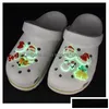 Schoenonderdelen Accessoires 100 stcs/Lot Luminous Croc Soft PVC Charms Buckle Fluorescent Shoes Accessoires Xmas Night Decoration Drop deli Dhcy0