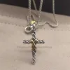 صناديق سلسلة مصمم قلادات فاخرة dy المجوهرات 925 الجنيه الاسترليني الفضة كابل X Cross Necklace 2023