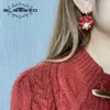 Hoop Huggie Glseevo Natural Coral Pendant örhängen Kvinnlig röd blomma handgjorda mode luxe damer örhängen fina smycken bröllop gåvor1042 230411