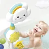 Bath Toys Baby Bath Toys Cloud Bathtub Showers Bathing Spouts Suckers Folding Faucet Children Bath Toys Cute Spray Shower Kids Gift 230410