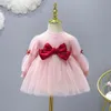 Flickor klänningar baby klänning småbarn barn kläder prinsessan kostym söt vår höst 16 år fest för tjej barns kläder 230410