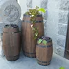 Garden Decorations Barrel Craft Ornament Landscape Decor Adornment Artistic Wood Wooden Planter