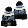 Erkek Kapaklar Vegas Golden Beanies Vancouver Beanie Şapkaları 32 Takım Kılıflı Pom Stripted Side -Gerin