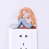 Switch Stickers European Style Harts Mermaid 3D Wall Creative Hushåll Söt karaktär Socket Cover Bedroom Decoration 230410