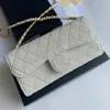 Famous Brand WOC CC Small Cowhide Shoulder Bags Women Chain Crossbody Bag New Purse With Many Pockets Credit Card Holder Real Leather Clutch With Box 2374