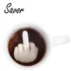 Muggar Creative Design White Malse Finger Mug Novelty Style Mixing Coffee Milk Cup Funny Ceramic Mug 300 ml Capacity Water 230411