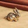 Decorações de jardim bonito mini ornamento de bronze decoração pingente pequeno animal em miniatura criativo retro mesa decorativa