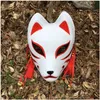 Máscaras de festa pintadas à mão atualizada Anbu Máscara Japonesa Kitsune Fl Face Grosso PVC para Cosplay Traje 220715 Drop Delivery Home Garden Fes Dhonv