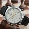 Hombres diseñador de lujo Automatic Quartz Hombres Auto Versatilidad cronógrafo Mirador de reloj azul Banda de cuero 5 manos G1 G1