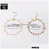 Anklets 2Pcs/Set Luxury Colorf Crystal Star Tassel Anklets For Women Bohe Geometry Water Drop Layered Foot Chains Jewelry Dr Dhgarden Dhghz