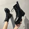 Boot's Ankel Boots Autumn 2023 Fashion Pu Leather Pearl Chain Platform Black Booties Punk British Style Casual Shoes For Ladies 231110