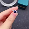 Band Rings Simple Blk Sapphire Silver Ring 0.7ct 6mm*7mm Natural Blk Sapphire Ring for Daily Wear Gift for Woman P230411