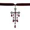 Kettingen Gotische sleutelbeenketting Grote kruisen Hanger Choker Symbolische accessoires 28TF