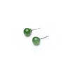 Boucles d'oreilles à tige S925 en argent Sterling femmes clous d'oreille néphrite pierre sculpture ronde boule verte bijoux fins